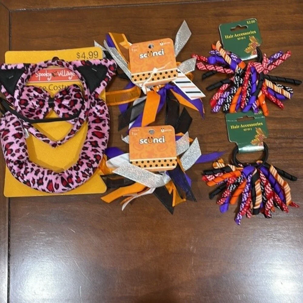 Halloween Hair Accessories &  3 Piece Cat Costume set